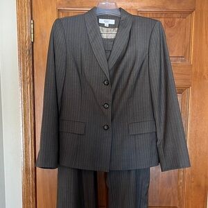 Le Suit Grey Pinstripe Suit